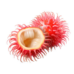 rambutan sweet delicious fruit isolated on transparent