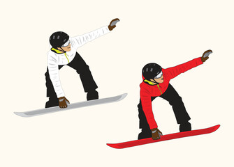 snowboarder jumping on a snowboard vector