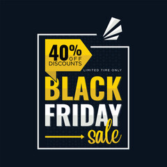 Obraz premium Vector modern black friday sale banner background