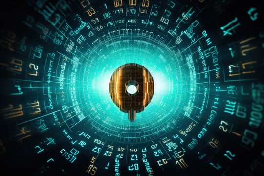 Hex and binary codes protecting code in cybersecurity concept