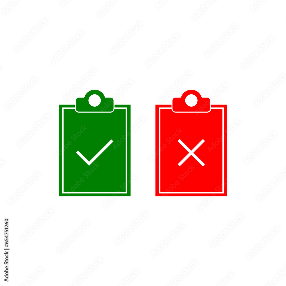 Poster check list yes no icon isolated on transparent background