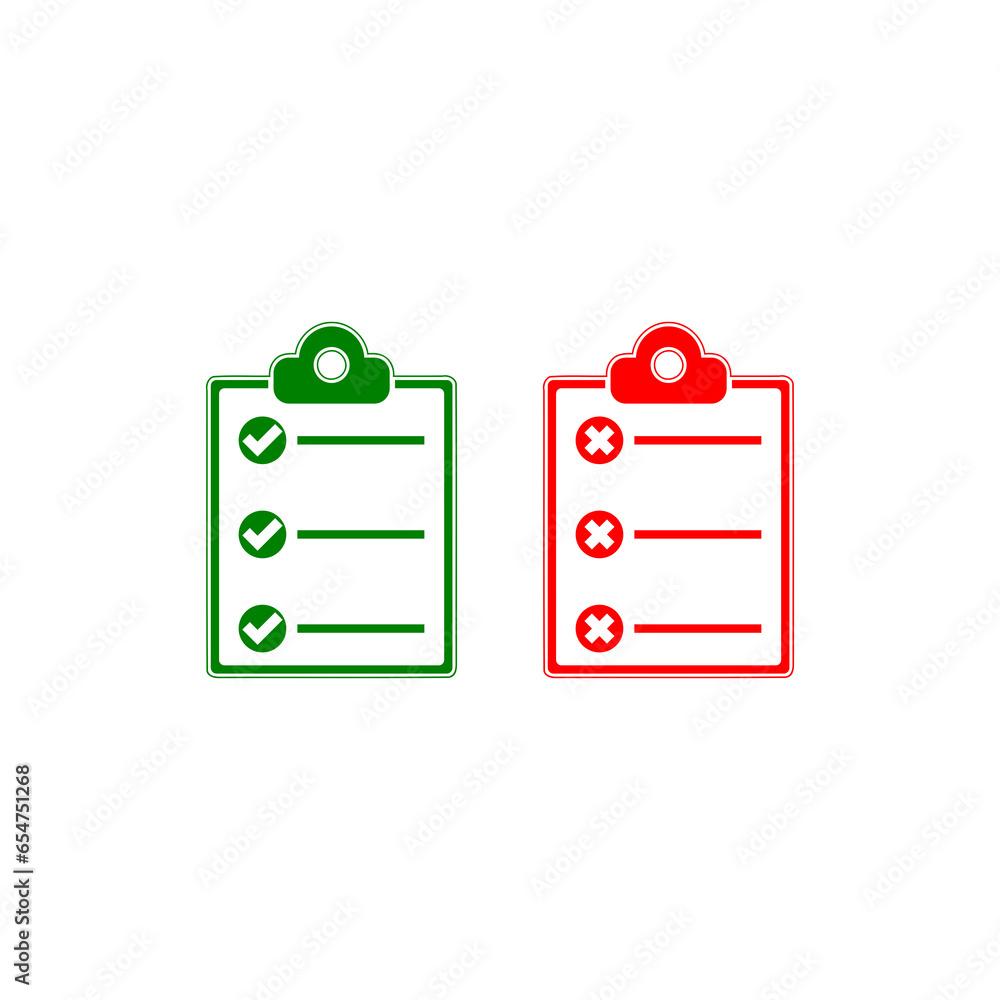 Poster check list yes no icon isolated on transparent background