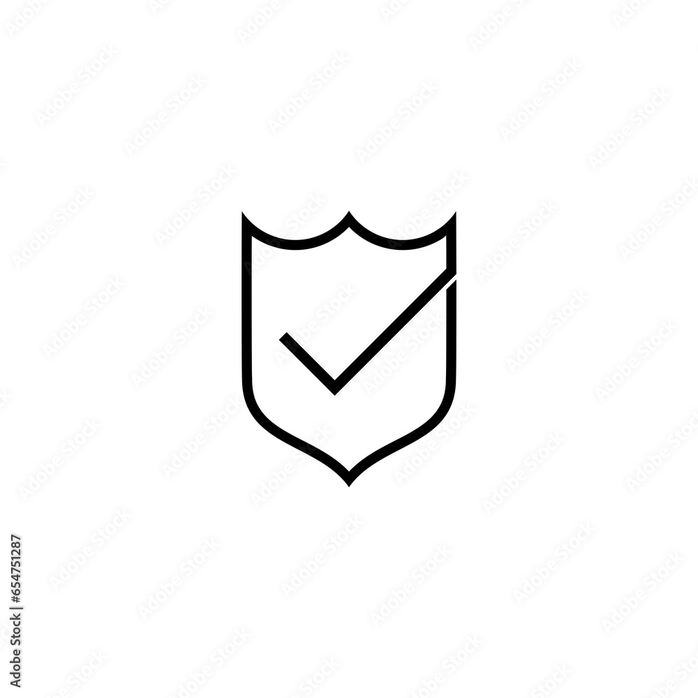 Poster shield check mark icon isolated on transparent background