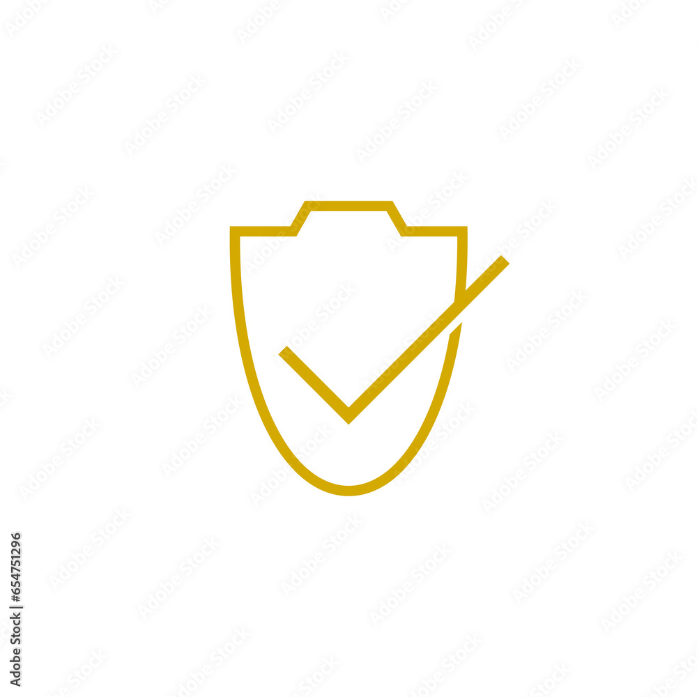 Poster shield check mark icon isolated on transparent background