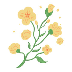 It's a beautiful yellow flower illustration.
