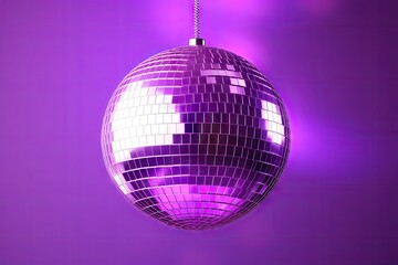 Trendy purple disco ball minimalistic and stylish 2022