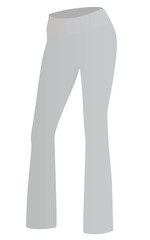 Grey flared loose pants. vector