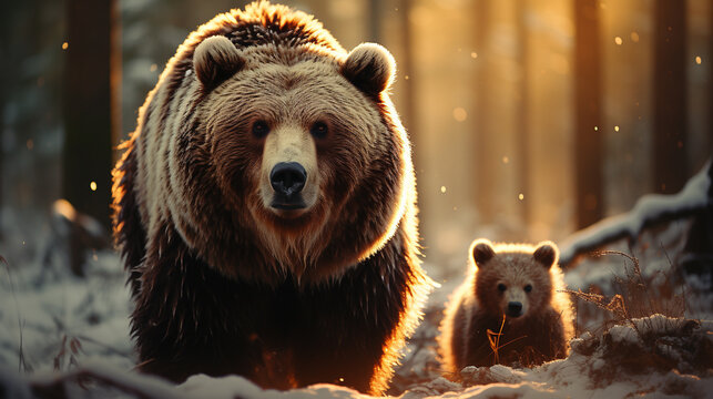 brown bear cub HD 8K wallpaper Stock Photographic Image