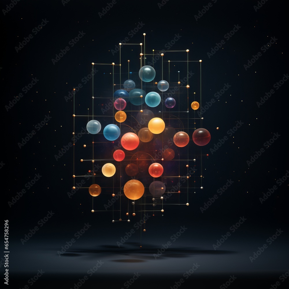 Poster abstraction of outer space, illuminated lines in aura style, concept: thematic splash screen, energy