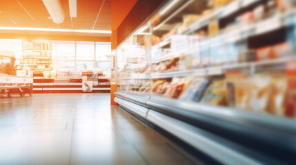 Fototapeta premium Blurry background with supermarket
