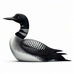 Elegant Stylized Loon with Intricate Patterns