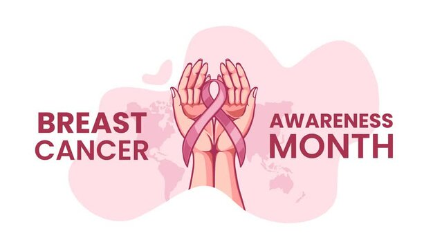 breast cancer awareness month banner animation promotion , suitable for promoting breast cancer awareness campaigns and events. 4K 