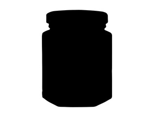 Jar silhouette vector art white background