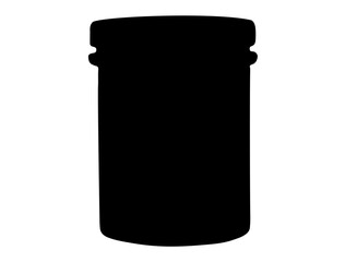 Jar silhouette vector art white background