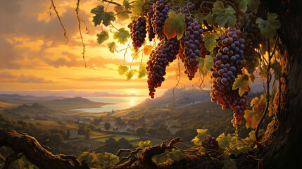 A painting of a bunch of grapes - Powered by Adobe
