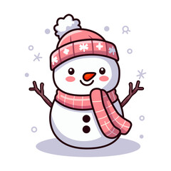 Vector Cartoon Snowman