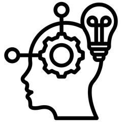 Lateral Thinking Outline Icon