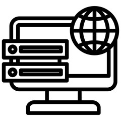 Web Hosting Outline Icon