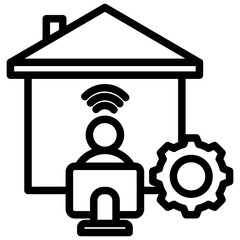 Working Remotely Outline Icon