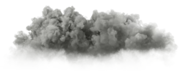 Fotobehang Rainstorm overcast clouds on transparent 3d rendering png © Krit