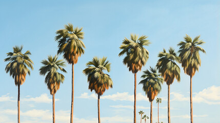 A painting of a palm tree