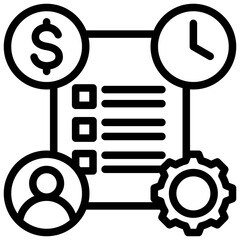 Project Management Outline Icon
