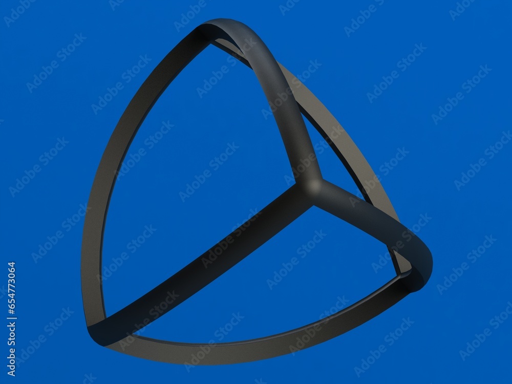 Poster wireframe shape reuleaux tetrahedron 3d print model