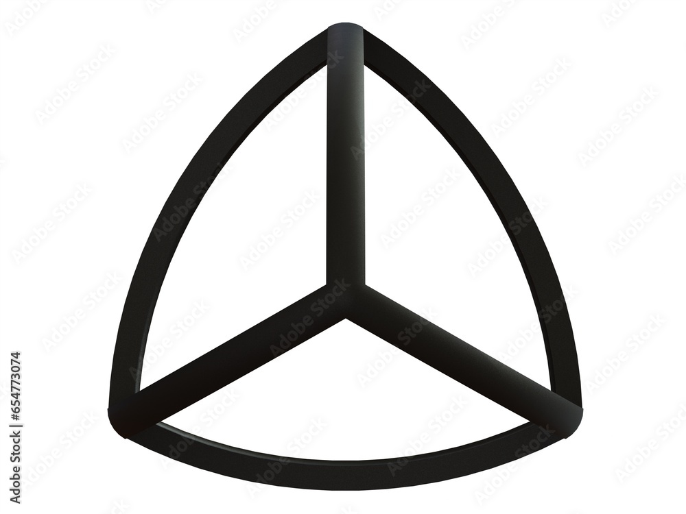 Poster wireframe shape reuleaux tetrahedron 3d print model