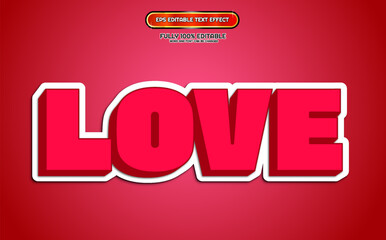Love beauty 3d vector text effect editable template design