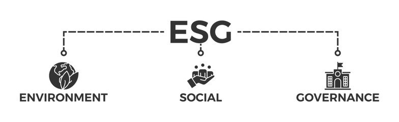 ESG banner web icon vector illustration for Environment Social Governance of corporate sustainability performance for investment screening - obrazy, fototapety, plakaty