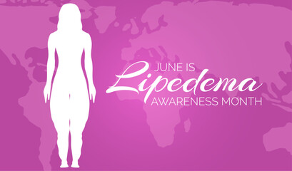 Lipedema Awareness Month Pink Background Illustration Banner