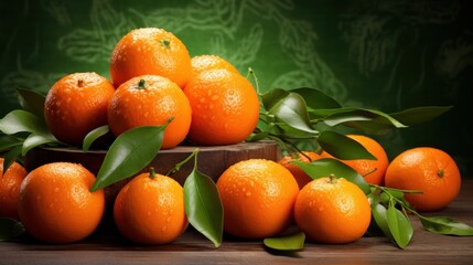 Isolated against a white backdrop, a tangerine or clementine orange with a green leaf.