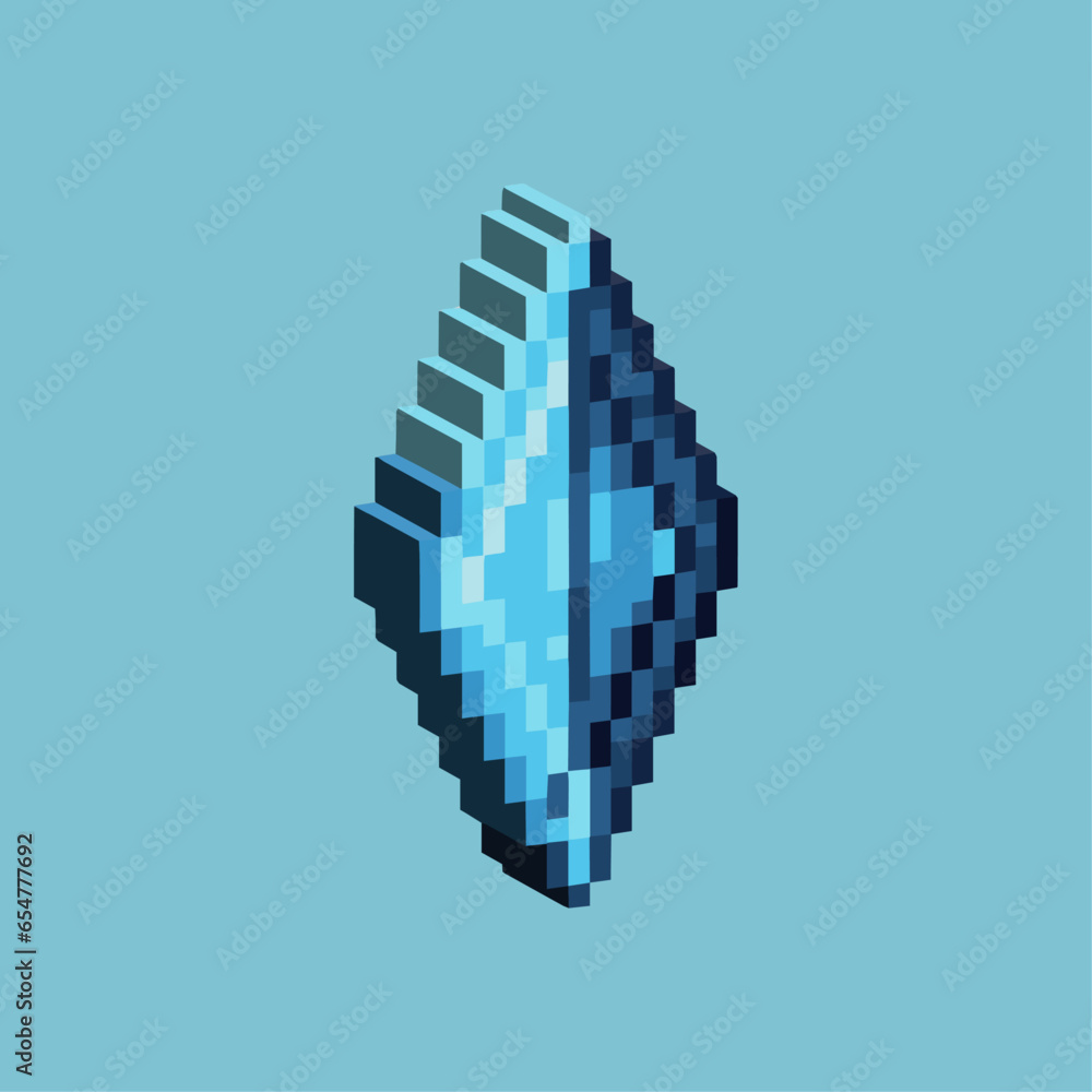 Poster isometric pixel art 3d of crystal item loot for items asset. crystal on pixelated style.8bits perfec