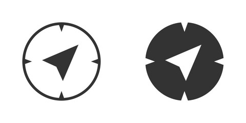 Compass and direction of travel icon. Vector illustration