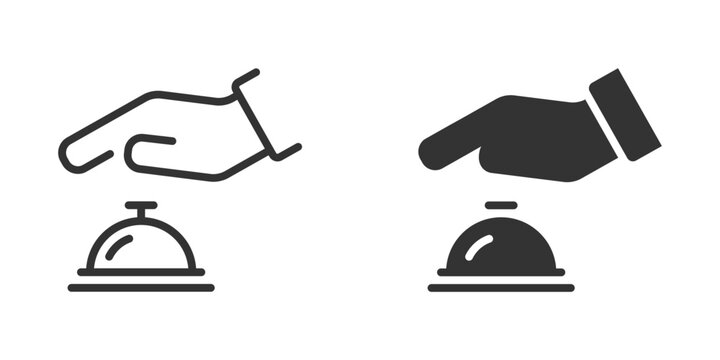 Press the bell icon. Vector illustration