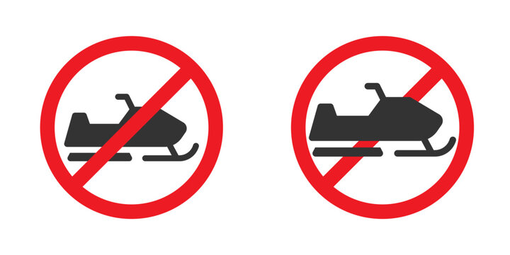 Forbidden snowmobiles sign. Vector illustration