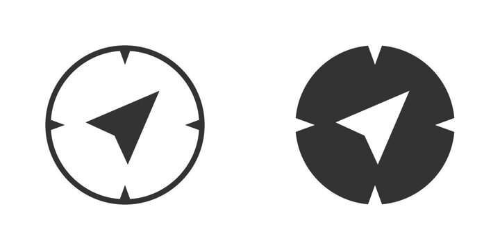 Compass and direction of travel icon. Vector illustration