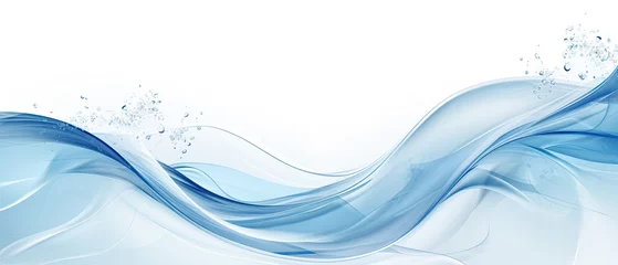 Fotobehang Abstract water waves illustration background design, wavy blue liquid curve © leftmade