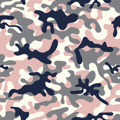 Camouflage seamless pattern. Texture military camouflage seamless pattern. Abstract army and hunting masking ornament.	