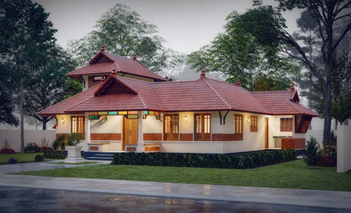 3d illustration of a newly built luxury home