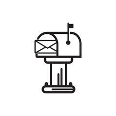 Malibox line icon logo vector illustration design