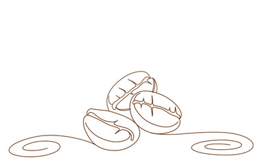 coffee bean line art doodle vector illustration