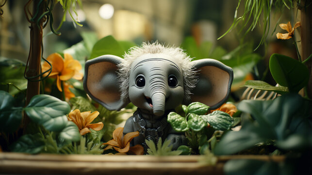 elephant in the jungle HD 8K wallpaper Stock Photographic Image