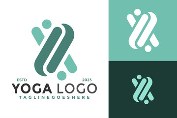 Letter Y Yoga Logo design vector symbol icon illustration - obrazy, fototapety, plakaty