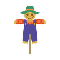 カカシ。フラットなベクターイラスト。
Scarecrow. Flat designed vector illustration.