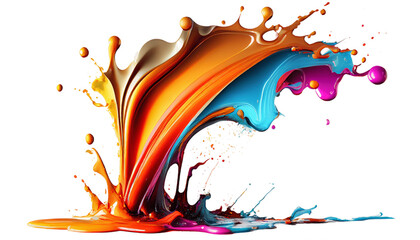 Bright watercolor splashes on transparent background PNG