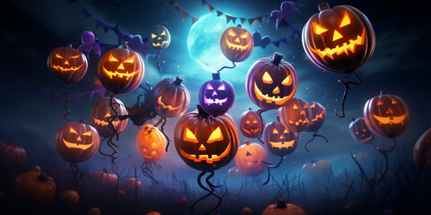 Halloween Evil Pumpkin, 
Spooky Halloween Decoration, 
Scary Pumpkin Face, 
Creepy Halloween Illustration