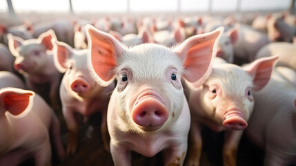 Many piglets at the farm.