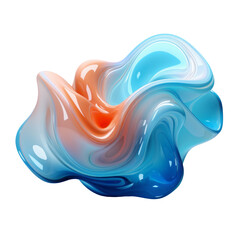 Colorful fluid 3D shapes. Abstract liquid gradient elements on white background.