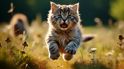 Foto op Plexiglas bengal cat in the grass HD 8K wallpaper Stock Photographic Image © AA